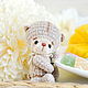 Mini oso de peluche de juguete de punto en la palma, Miniature figurines, Sosnovyj Bor,  Фото №1
