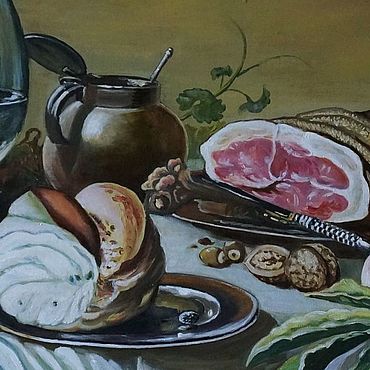 Завтрак с ветчиной картина