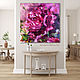 Painting with a huge peony on the wall. Pink peony on the wall, Pictures, Moscow,  Фото №1