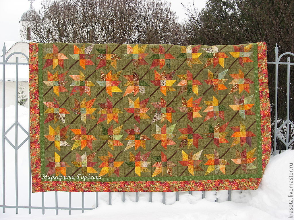 Лоскутное одеяло " Fallen leaves", Одеяла, Псков,  Фото №1