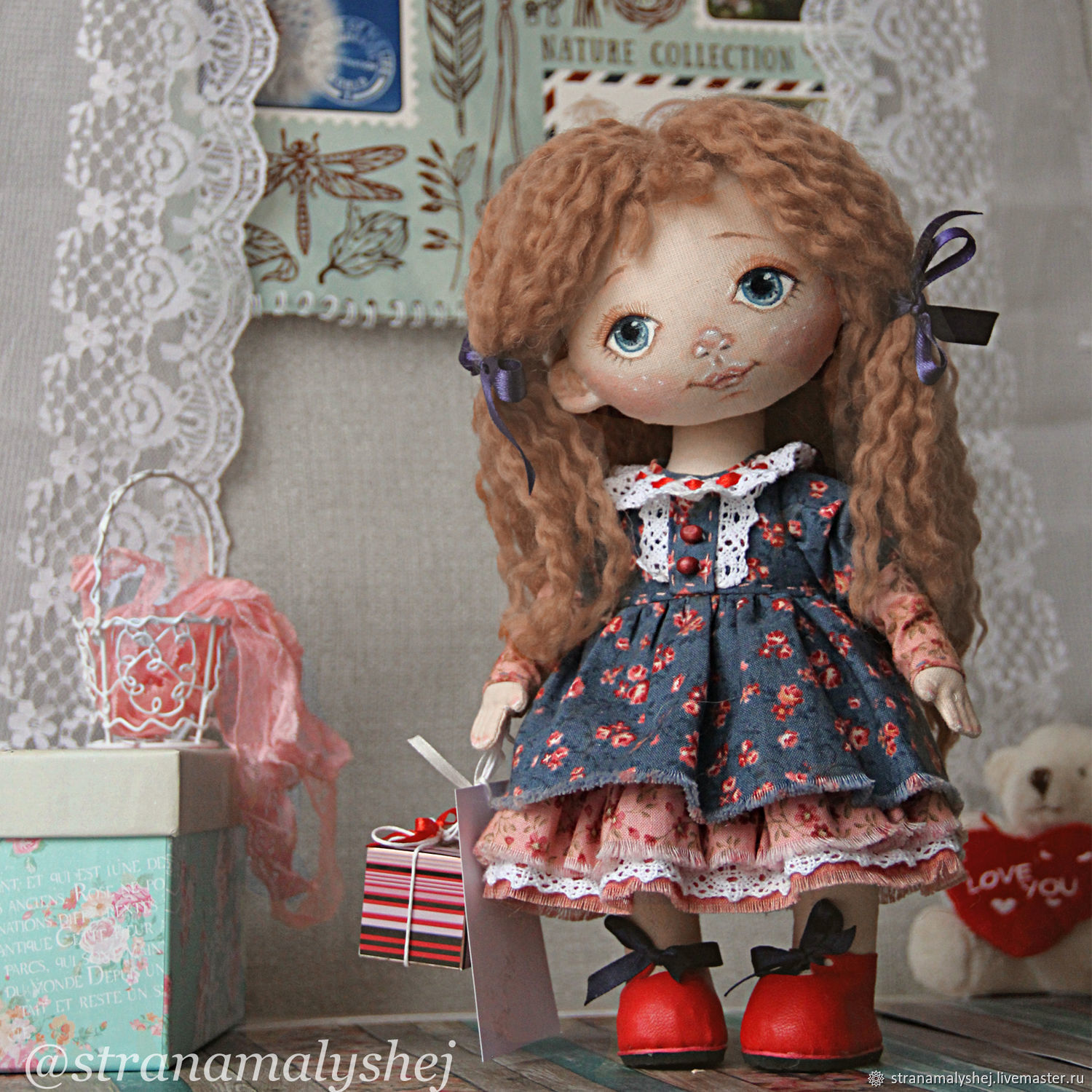textile doll,tilda doll handmade doll interior doll Wing Doll,Collectible doll,custom doll