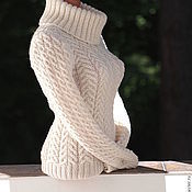 Купить Объемный свитер "Зимний" - белый, свитер женский, женский свитер ...