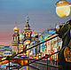 Банковский мост. Санкт-Петербург. Картины. Ксения Коновалова. Интернет-магазин Ярмарка Мастеров.  Фото №2