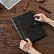 Leather travelbook notebook with pvc organizer, Sketchbooks, Moscow,  Фото №1
