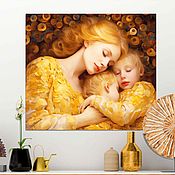 Картины и панно handmade. Livemaster - original item Golden Painting Mom and Kids. Love Painting Family. Family portrait. Handmade.