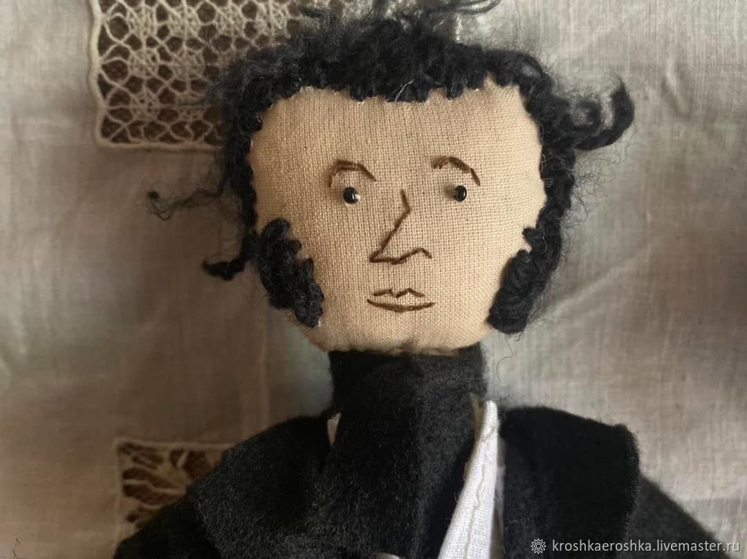 Пушкин Портретная кукла авторская интерьерная игрушка, Портретная кукла, Рязань,  Фото №1