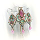 Pendant with pink tourmaline, aquamarine, pearls, gold beads, Pendant, Bryansk,  Фото №1