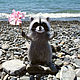 Kroshka Enot - enotik - dry felting wool (raccoon). Felted Toy. Woolen Zoo. My Livemaster. Фото №6