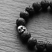 Украшения handmade. Livemaster - original item Bracelet made of natural lava stone beads and silver. Handmade.