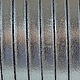 Кожаный шнур плоский 5 мм, стальной металлик, Шнуры, Москва,  Фото №1