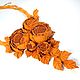Rose dance Orange Necklace handmade Leather jewelry. Necklace. ms. Decorator. Online shopping on My Livemaster.  Фото №2
