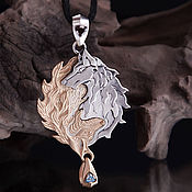 Украшения handmade. Livemaster - original item Pair pendants with stones: the Fox and the wolf. Handmade.