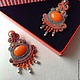 Заказать Сутажные серьги-гвоздики "NARANGA". Podzim (soutache). Ярмарка Мастеров. . Серьги-пусеты Фото №3