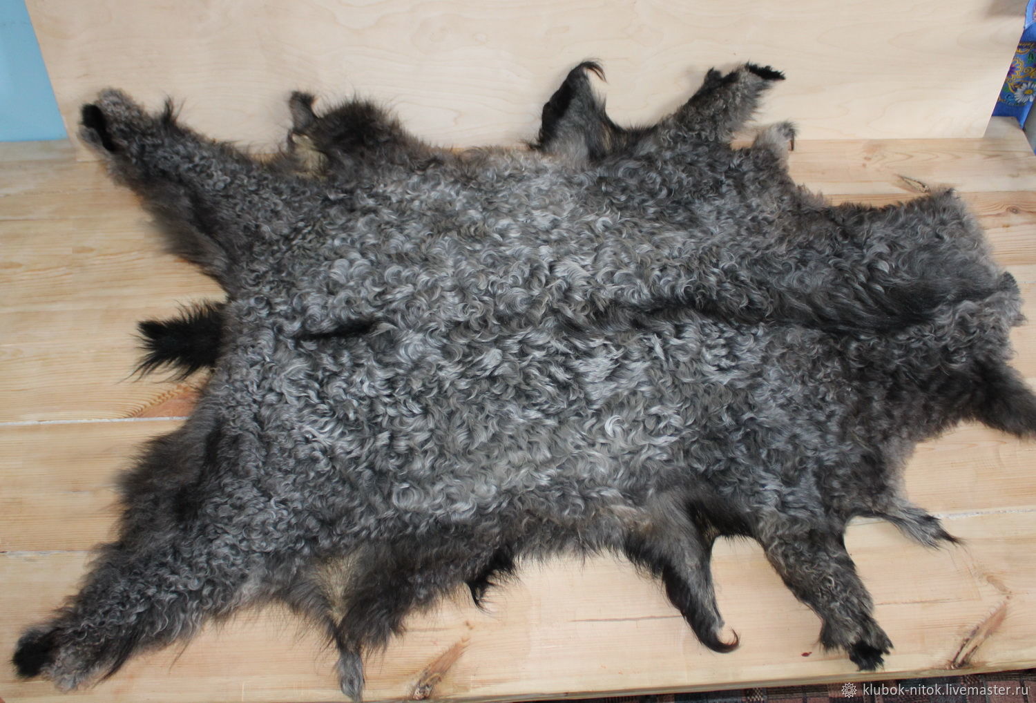Mat for the house, fur goat skin large gray, Floor mats, Chertkovo,  Фото №1