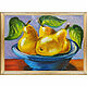 Painting of a pear in a blue plate. Pictures. irina-churina (irina-churina). Online shopping on My Livemaster.  Фото №2