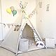 Вигвам из льна на 6 опор ( шесть граней). Вигвам. Маргарита tipi_workshop. Интернет-магазин Ярмарка Мастеров.  Фото №2