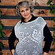 Жилет oversize из мерсеризованного  хлопка " Вальс бабочек ". Жилеты. Наталья  Пуховая Мастерская (puhovyiy-master). Ярмарка Мастеров.  Фото №9
