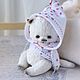 Белый котёнок тедди милый котик teddy cat кот игрушка. Тедди Зверята. LuckyBearsShop. Ярмарка Мастеров.  Фото №7