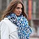 Scarf large hand knitted, white with blue. Scarves. Tany my-sharf. Online shopping on My Livemaster.  Фото №2