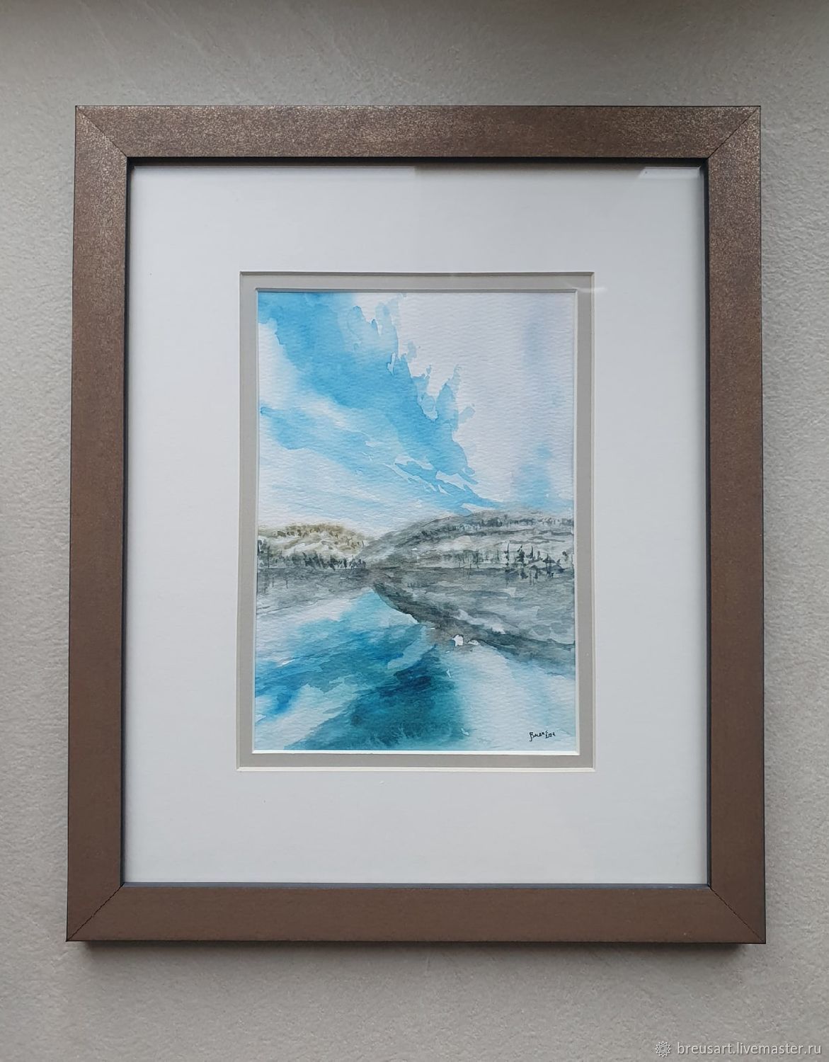 Акварельная картина \"Голубое озеро\" в интернет-магазине на Ярмарке ...