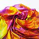 Handkerchief satin `leaves at dawn` silk 100% silk 100% silk Batik Paradise from Natalia Sorokina Scarf batik Handmade Batik Fair masters Handmade original painting Scarf, women's
