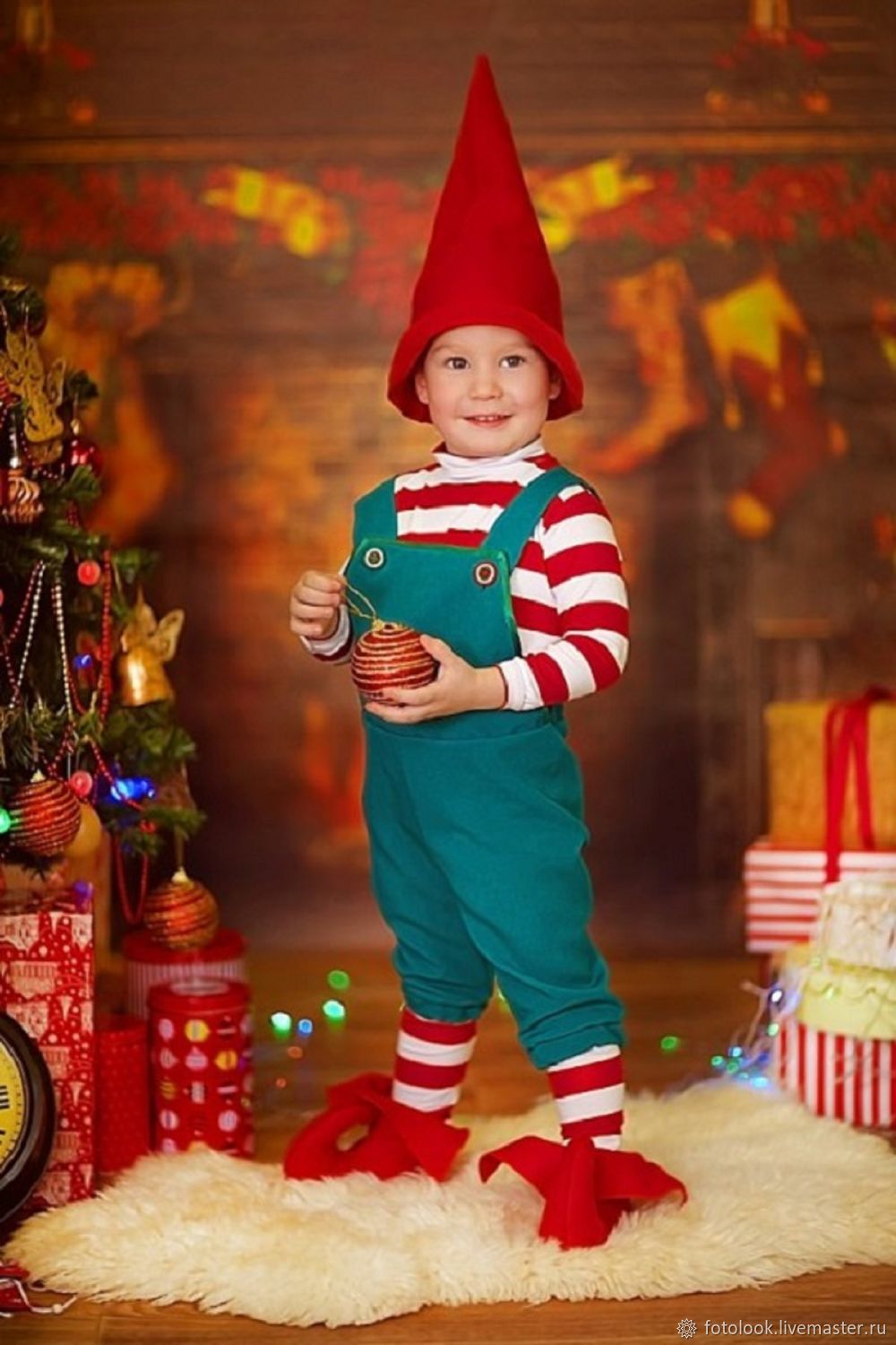 Новогодний костюм гнома для мальчика