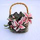 Order Handbag felted bag 'Basket of lilies'. wool gifts. Livemaster. . Bucketbag Фото №3