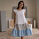 Gradient linen dress with wings of gray-blue color. Dresses. molinialife. My Livemaster. Фото №4