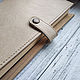 A5 beige leather notebook with a flap. Diaries. AM.Masterskaya (am-masterskaya). Online shopping on My Livemaster.  Фото №2