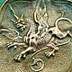 Винтаж: Старинная тарелочка пепельница Dragon бронза с клеймом Арт нуво. Сувениры винтажные. Антиквариат и винтаж из Франции. Ярмарка Мастеров.  Фото №4