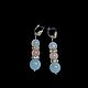 Moonstone, Rose quartz and Aquamarine earrings. Earrings. oko-siriusa. Online shopping on My Livemaster.  Фото №2