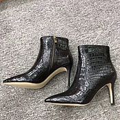 Обувь ручной работы handmade. Livemaster - original item Ankle boots, women`s crocodile leather, black.. Handmade.