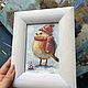 Oil painting 'Bird in a cap', framed. Pictures. Zhanne Shepetova. My Livemaster. Фото №6