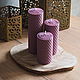 Natural candles made of colored wax Lilac color Candle as a gift. Candles. DASHA LEPIT | Ceramic tableware (dashalepit). Online shopping on My Livemaster.  Фото №2