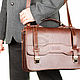Men's leather briefcase 'Avantage' brown. Men\'s bag. Russian leather Guild. My Livemaster. Фото №6