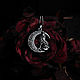 Wolf howling at the moon — silver pendant on a silver chain, Pendant, Moscow,  Фото №1