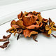 Red autumn leather decoration. Brooch, hair clip or clip. Brooches. lanssveta. My Livemaster. Фото №4