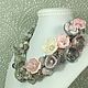 Order Smoky Pink Gave. Necklace made of natural stones, fabric flowers. ms. Decorator. Livemaster. . Necklace Фото №3