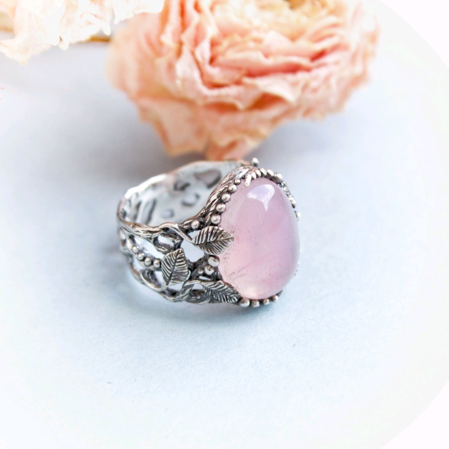 Doris Vinci кольцо розовый кварц