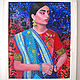 Indian woman on a relief background Oil painting boho style, Pictures, Krasnodar,  Фото №1