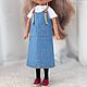 Сарафан джинсовый для Blythe (Блайз). Одежда для кукол. Куклы Пинясовой Татьяны. Ярмарка Мастеров.  Фото №5