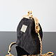 Bag with clasp: Small black suede handbag. Clasp Bag. Olga'SLuxuryCreation. My Livemaster. Фото №6