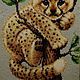 Вышивка ковровая "Леопард" (котенок). Картины. ХильдэнГель (WalGalla). Интернет-магазин Ярмарка Мастеров.  Фото №2