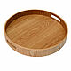 Wooden round large tray with handles D35 H5. Art.2211. Trays. SiberianBirchBark (lukoshko70). Online shopping on My Livemaster.  Фото №2