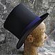Black satin top hat ' Blue ribbon'. Cylinder. Felt Hats Shop. Online shopping on My Livemaster.  Фото №2
