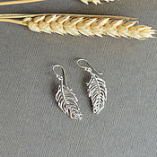 Украшения handmade. Livemaster - original item Silver Feather earrings. Handmade.