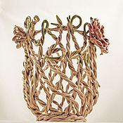 Для дома и интерьера handmade. Livemaster - original item Twines - Openwork Waven Ceramic Vase. Handmade.