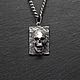 Подвеска с черепом квадратная из серебра 925. Подвеска. Rhyton Jewelry. Интернет-магазин Ярмарка Мастеров.  Фото №2