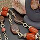 Украшения с кораллом. Окаменелый коралл. Комплекты украшений. Elena Moonlight Jewelry. Интернет-магазин Ярмарка Мастеров.  Фото №2