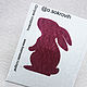 Felt pattern for Hare brooch (profile) red, Embroidery kits, Solikamsk,  Фото №1